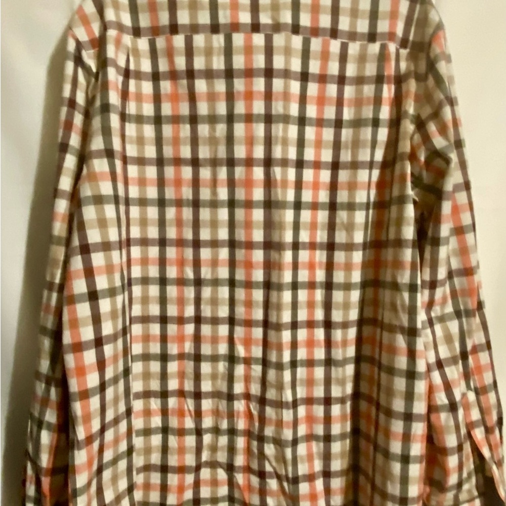 George Orange and Brown Plaid Button-Down Shirt - Picture 7 of 8
